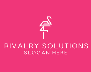 Modern Abstract Flamingo logo design