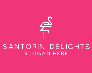 Modern Abstract Flamingo logo design