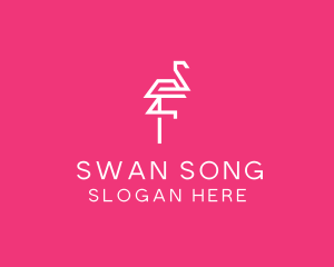 Modern Abstract Flamingo logo design