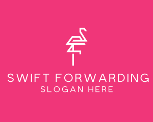 Modern Abstract Flamingo logo design