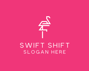 Modern Abstract Flamingo logo design