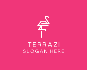 Modern Abstract Flamingo logo design