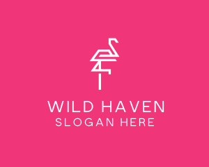 Modern Abstract Flamingo logo design