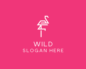 Modern Abstract Flamingo logo design