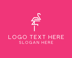 Pink Flamingo - Modern Abstract Flamingo logo design