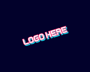 Networking - 3D Neon Glitch Business logo design