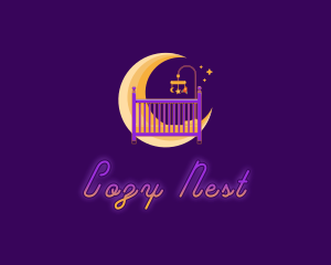 Crib - Moon Baby Crib logo design