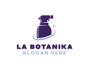 Spray Bottle Cleaner Sanitation Logo