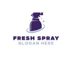 Spray Bottle Cleaner Sanitation logo design