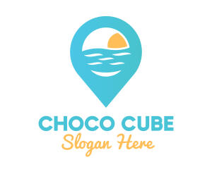 Route - Cyan Beach Pin logo design