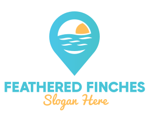 Cyan Beach Pin logo design