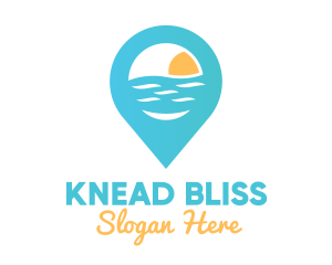 Cyan Beach Pin logo design