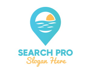 Search - Cyan Beach Pin logo design