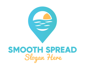 Cyan Beach Pin logo design