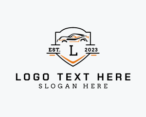 Supercar - Sedan Car Shield Transport logo design