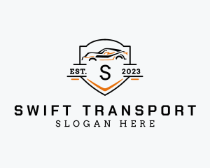 Sedan Car Shield Transport logo design