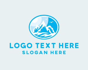 Trekking - Mountain Peak Hiking logo design