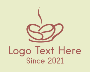Coffee Date - Heart Bean Cup logo design
