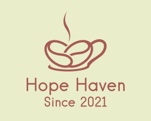 Coffee - Heart Bean Cup logo design