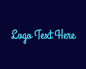 Cursive - Bright Blue Handwriting logo design