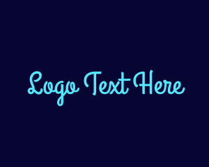 Curvy - Bright Blue Handwriting logo design