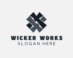 Wicker - Weave Textile Pattern Letter X logo design