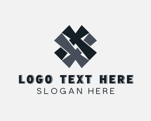 Fashion Design - Weave Textile Pattern Letter X logo design