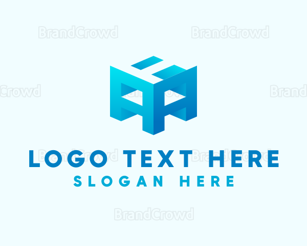 Digital Cube Letter A Logo