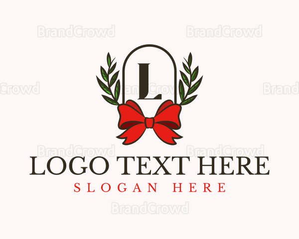 Gift Ribbon Wreath Logo