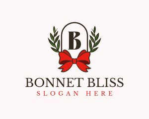 Gift Ribbon Wreath logo design