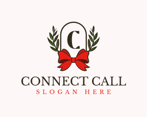 Gift Ribbon Wreath logo design