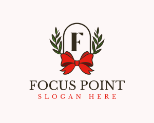 Gift Ribbon Wreath logo design