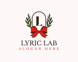 Gift Ribbon Wreath logo design