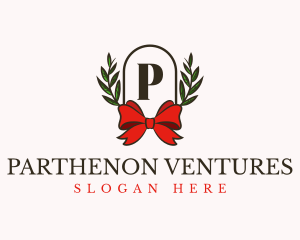 Gift Ribbon Wreath logo design