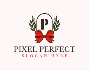 Gift Ribbon Wreath logo design