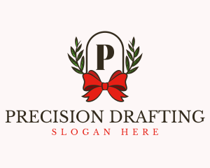 Gift Ribbon Wreath logo design