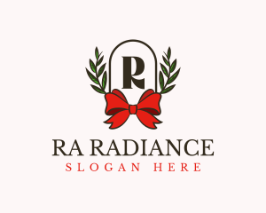 Gift Ribbon Wreath logo design