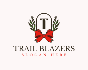 Gift Ribbon Wreath logo design