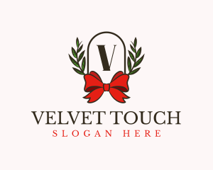 Gift Ribbon Wreath logo design