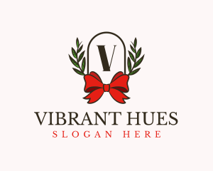 Gift Ribbon Wreath logo design