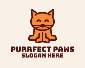 Cute Kitten Cat  logo design