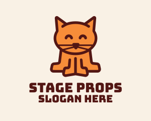 Cute Kitten Cat  logo design