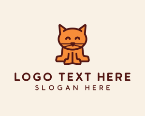 Cute Kitten Cat  logo design