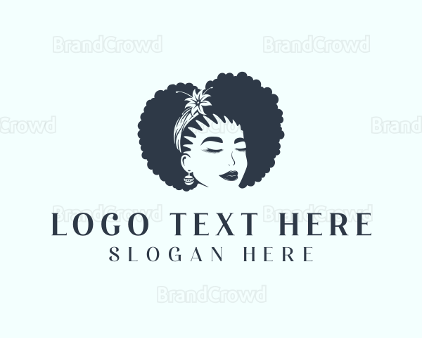 Afro Female Salon Logo