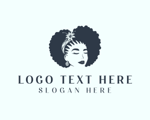 Curly - Afro Female Salon logo design