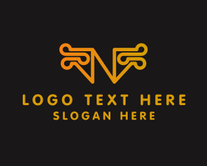 Expert - Digital Cyberspace Letter N logo design