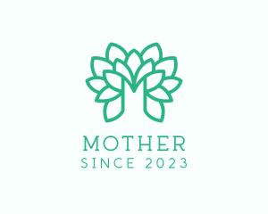 Green Plant Letter M logo design