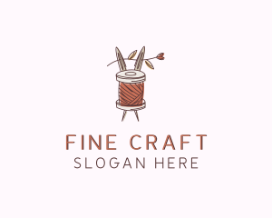 Flower Yarn Needle logo design