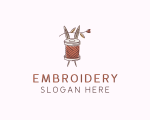 Flower Yarn Needle logo design