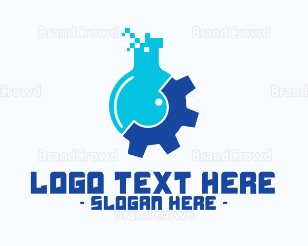 Pixel Flask Gear Logo